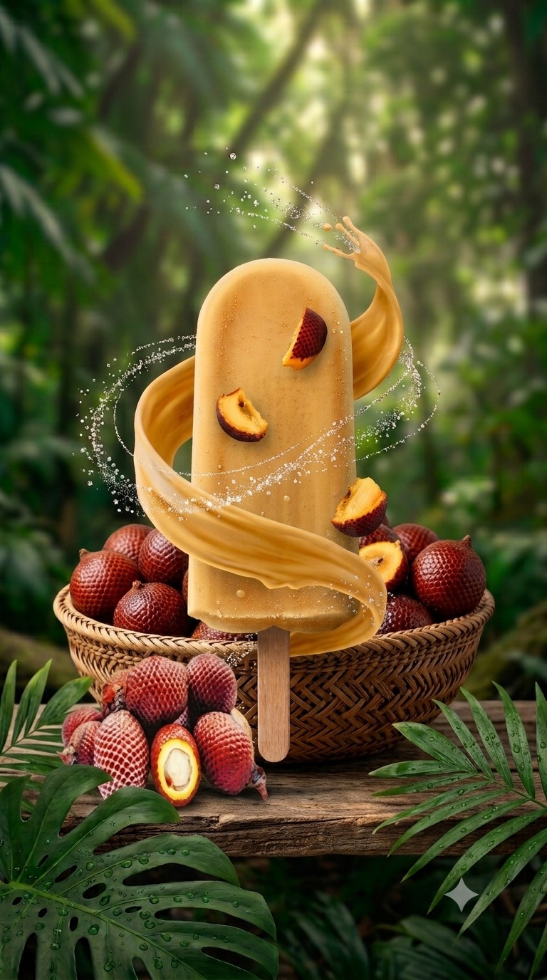 Helado de fruta natural canangucha/moriche/aguaje a base de leche