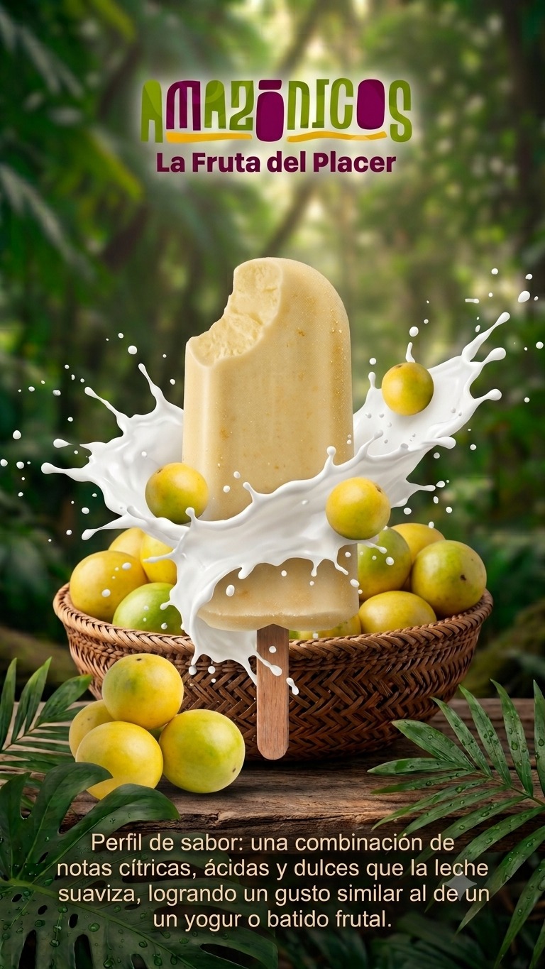 Helado de fruta natural canangucha/moriche/aguaje a base de leche x 90 gramos