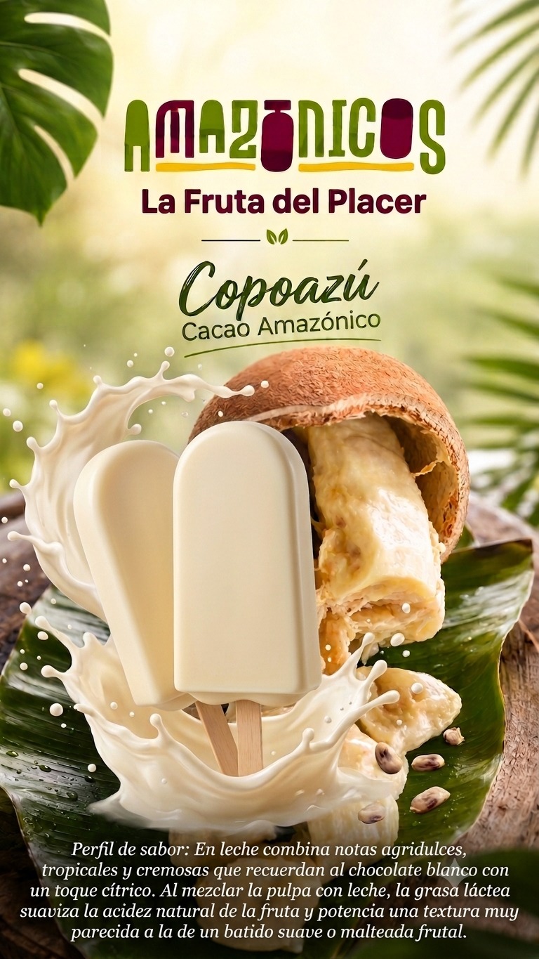 Helado de fruta natural Copoazú (cacao amazónico) a base de leche x 90 gramos