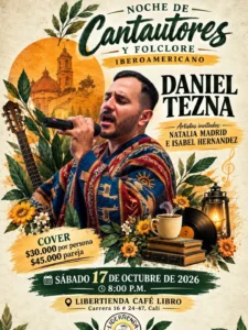 Noche de Cantautores y Folclore Iberoamericano ya tiene nueva fecha!!!! en Cali - LiberTienda Café-Libro en Cali: el rincón cultural donde el café y la literatura se encuentran