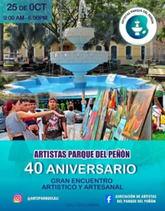 Celebracion del 40 Aniversario de Artistas Parque del Penon en Cali - Parque del Peñón Cali: la galería de arte al aire libre que nació en 1986
