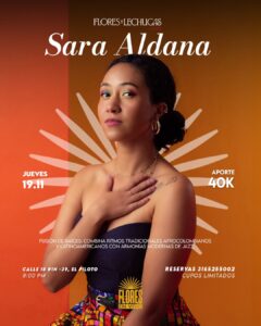 Flores en Vivo: Sara Aldana en Flores y Lechugas en Cali - Bar Flores y Lechugas